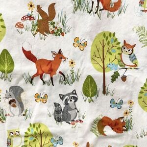 Robert Kaufman Forest Fellows Nature Fabric 2+ Yards Cotton Woodland Animals Owl